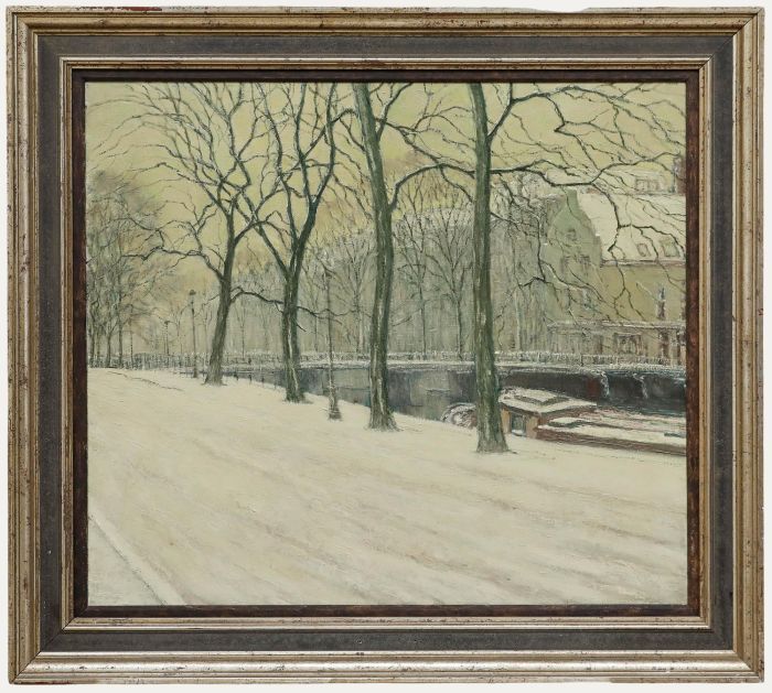 Early 20th Century Oil - The Bloemgracht in Winter