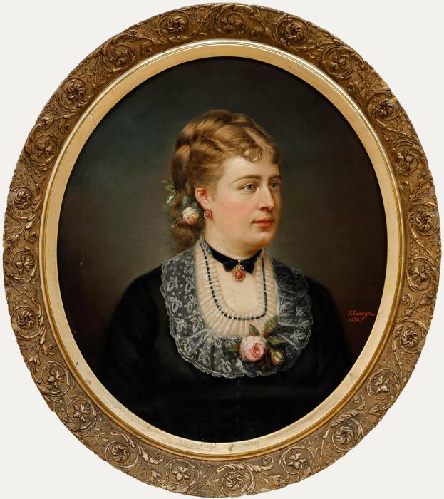 Pierre Tossyn - 1876 Oil, Portrait of a Lady