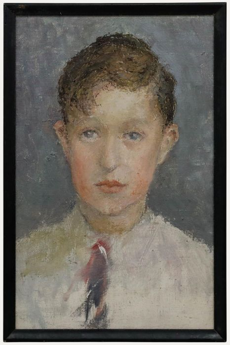 Impressionist Early 20th Century Oil - School Boy in Uniform