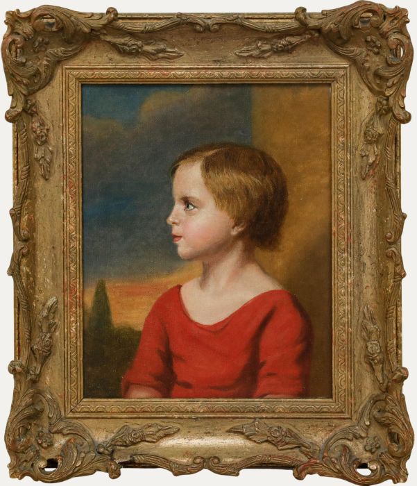 19th Century Oil - Young Girl in Profile