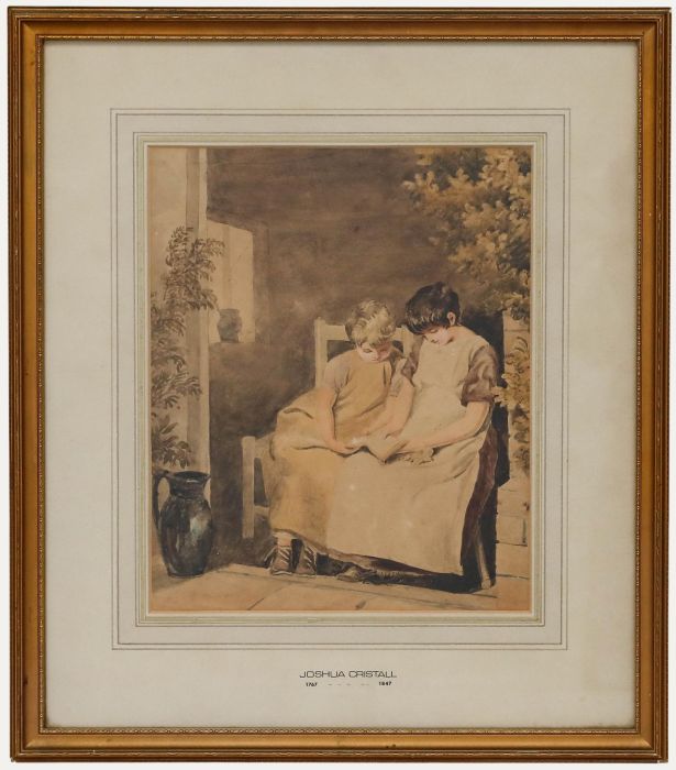 Joshua Cristall - 19th Century Watercolour, Children Reading