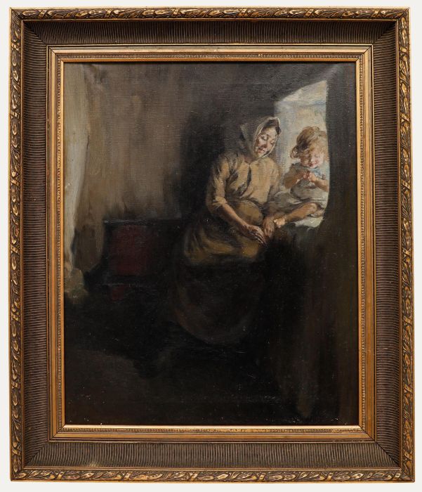Early 20th Century Oil - By the Window