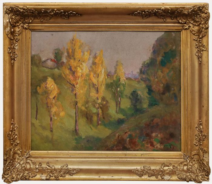 Adolphe Rey - Early 20th Century Oil, Trees in the Valley