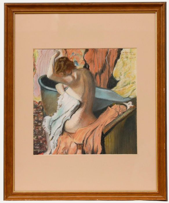 J.A. Defregger - Framed Contemporary Pastel, Towel Dry