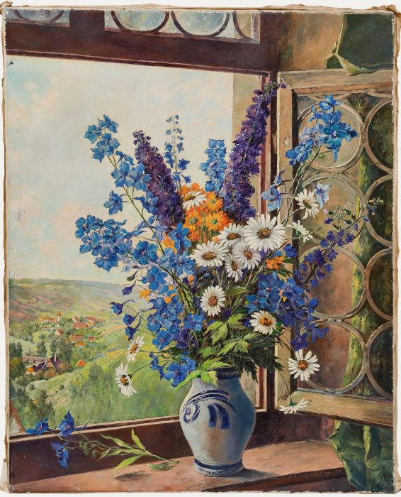 Willi Freitag - Mid 20th Century Oil, Summer Bouquet