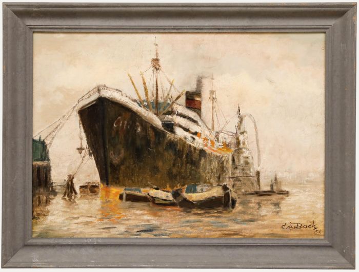1956 Oil - Ocean Liner