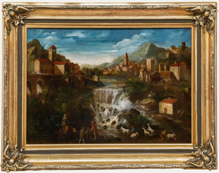 Johann Melchior Roos - 19th Century Oil, Cascade of Tivoli