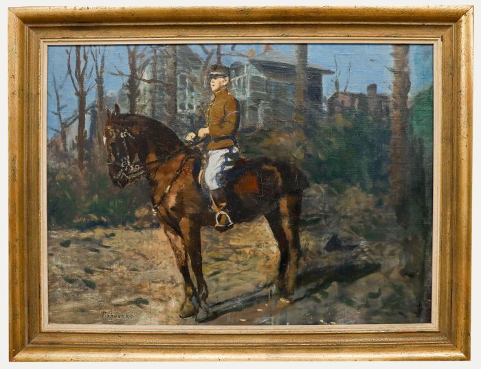 Istvan Proháczka - Mid 20th Century Oil, The Cavalryman
