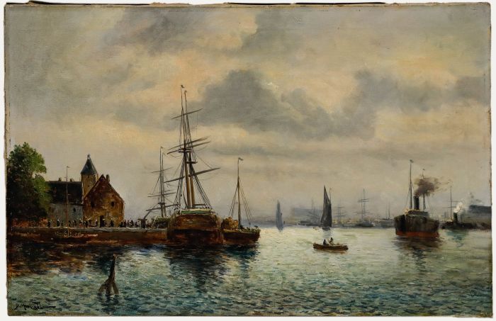 David Moretti - Late 19th Century Oil, Harbour View