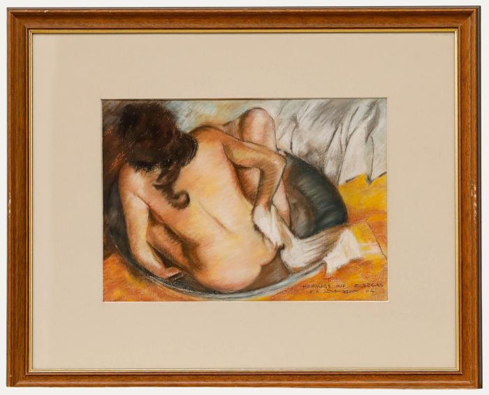 J.A. Defregger - Framed Contemporary Pastel, A Light Bath