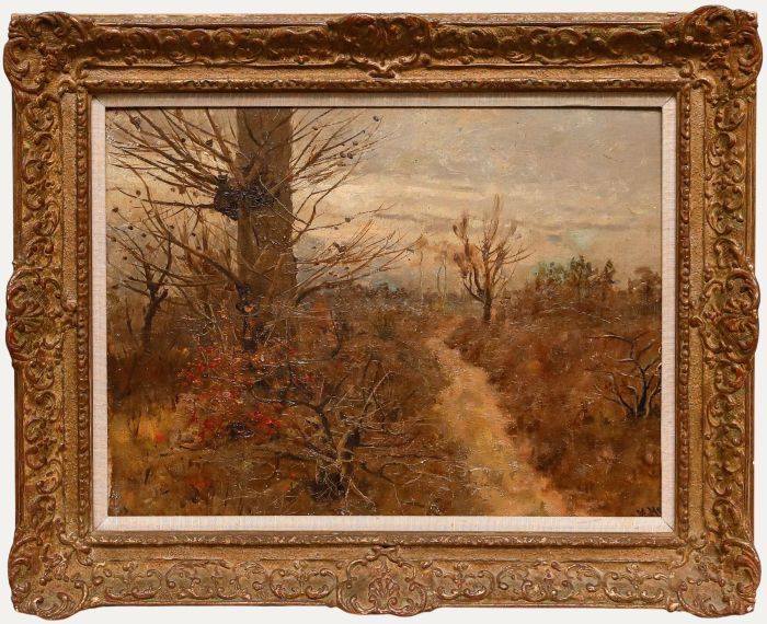 Hermann Hartwich - Early 20th Century Oil, Autumn Path