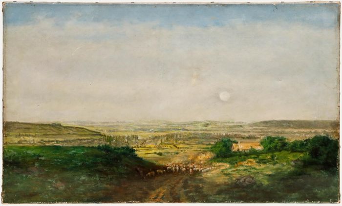 Antoine Chintreuil - 19th Century Oil, Flock in a Landscape