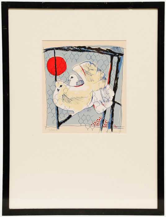 Karin Hakansson - Framed Mid 20th Century Lithograph, Two Doves