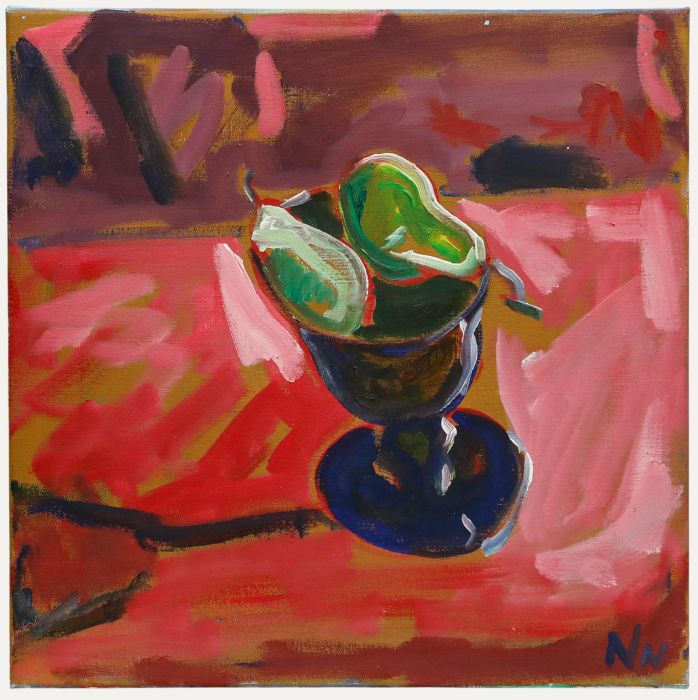 Tim Newman (b.1956) - 2003 Oil, Pears & Cup