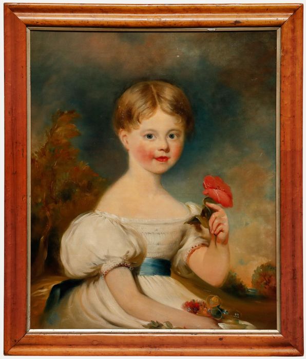 Early 19th Century Oil - Girl with Rose