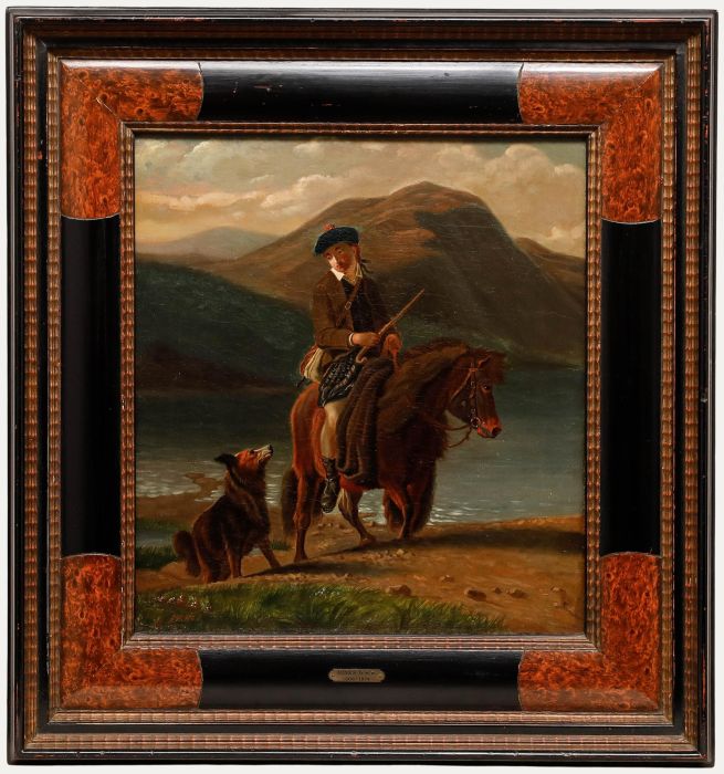 Follower of D.A.R. Jones (1806-1874) -19th Century Oil, Ghillie in the Highlands