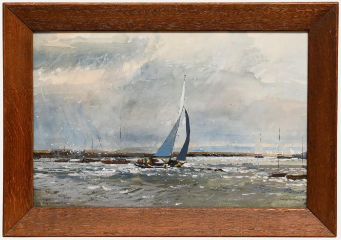 Philip Bulson - Framed 20th Century Watercolour, Sailing Near the Solent