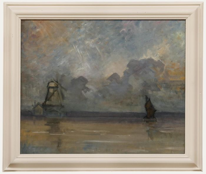 Framed Mid 20th Century Oil - Returning to the Mill
