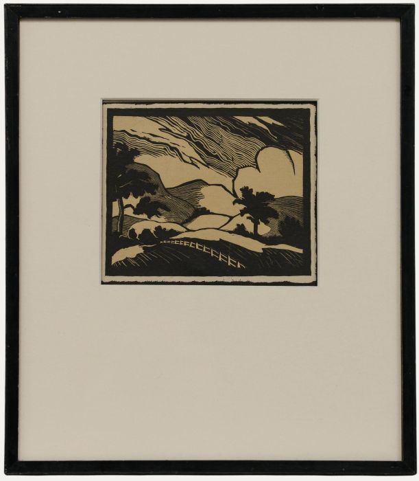 Alfred Percy Friend - Early 20th Century Wood Engraving, Lowland Fields