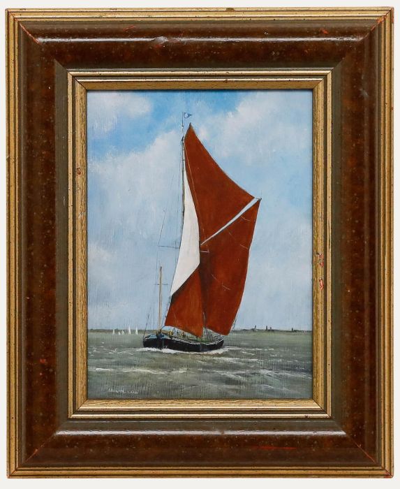 Michael Land - Framed 20th Century Oil, Thames Barge