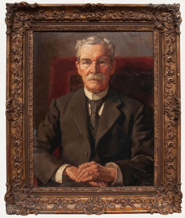 Karel van Veen - 1920 Oil, Portrait of a Gentleman