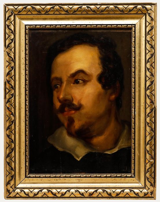 Sir Anthony van Dyck - Framed 19th Century Oil, Baroque Gentleman