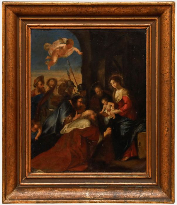 Framed 18th Century Oil - Adoration of the Magi