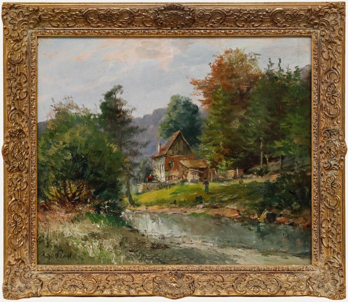 Rupert Preissl - Mid 20th Century Oil, Cottage by the River