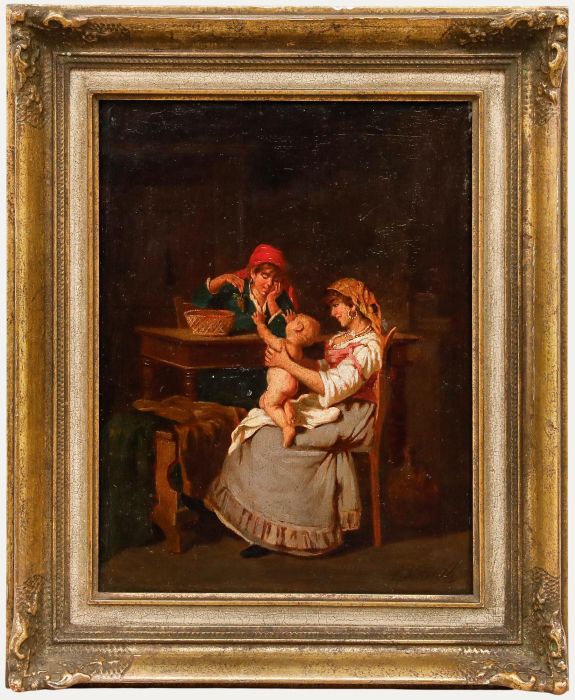Arturo Petrocelli - Late 19th Century Oil, The Little Grape Eater