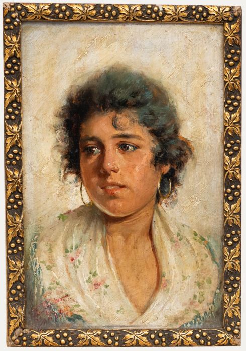 Late 19th Century Oil - Gypsy Girl