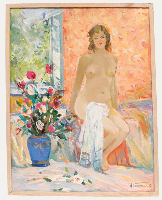 Nikolai Baskakov - 1960 Oil, Naked in the Interior