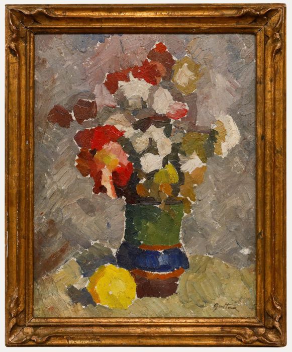 Mid 20th Century Oil - Lemon and Flowers