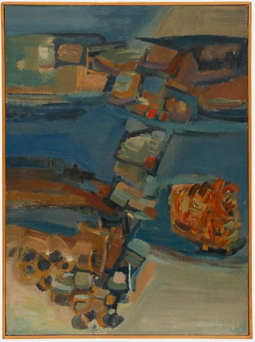 Framed 20th Century Oil - Harbour Scene