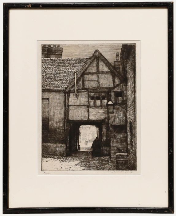 Mortimer Menpes - Framed Early 20th Century Etching, An Old Inn Courtyard