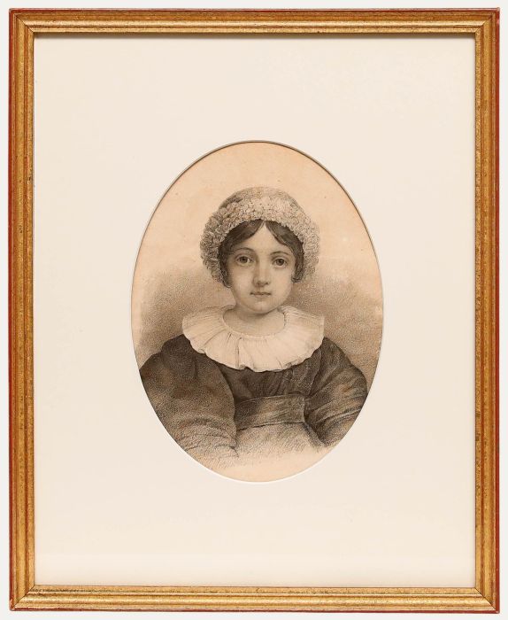 Mid 19th Century Graphite Drawing - Victorian Child
