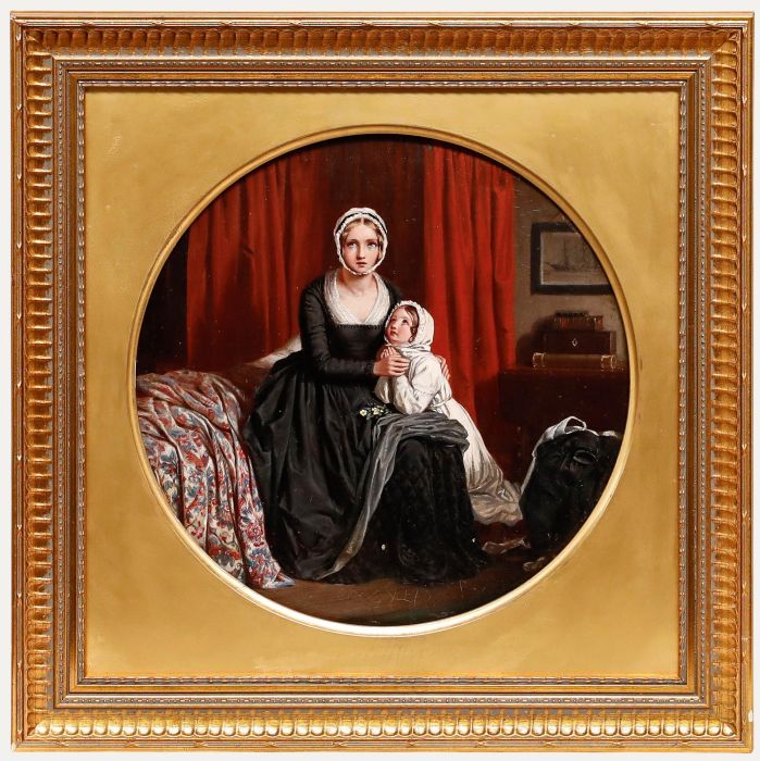 Walter Francis Tiffin - 1850 Oil, In Mourning