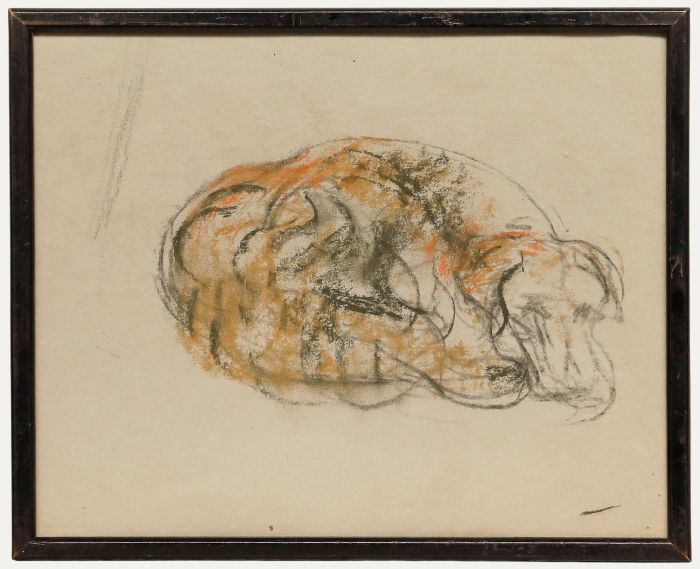 Mid 20th Century Pastel - Sleeping Dog