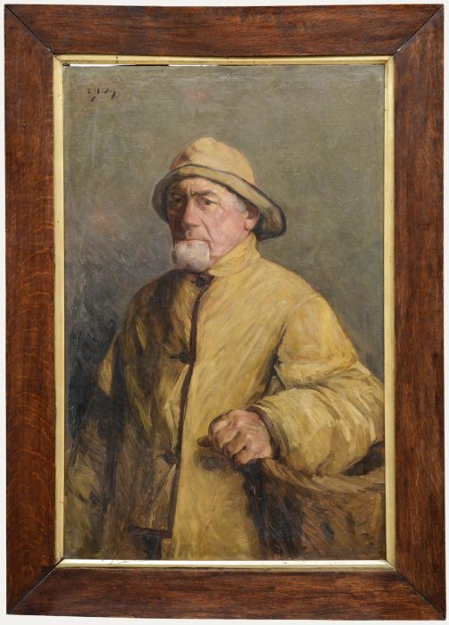 Albert Isidore Devos - Framed Early 20th Century Oil, Portrait of a Fisherman