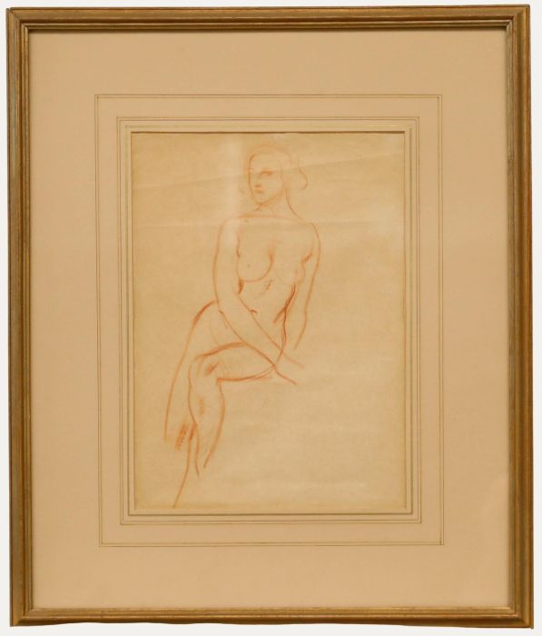 Mid 20th Century Sanguine - Nude in Red II