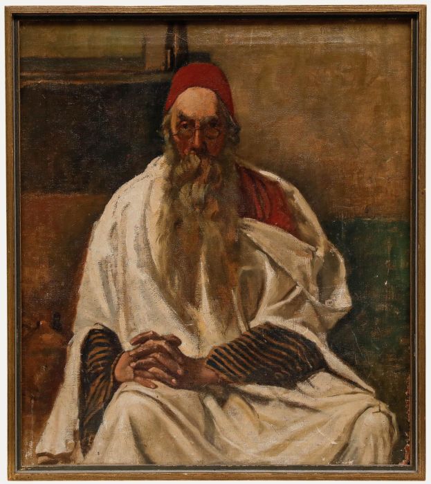 Framed Early 20th Century Oil - A Jewish Elder