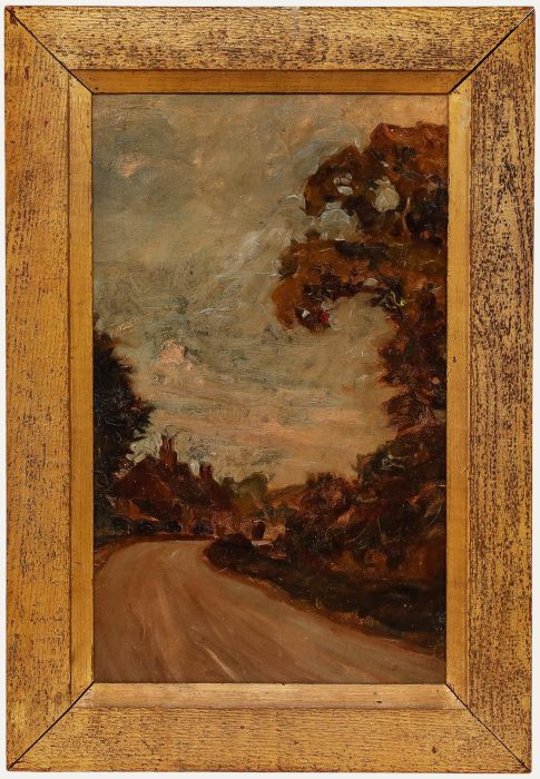 Early 20th Century Oil - Road to the Village