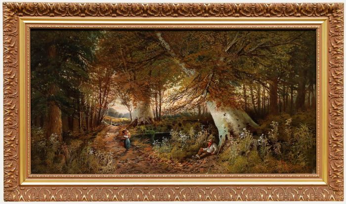 Thomas W. Lascelles - Late 19th Century Oil, Resting Under a Tree