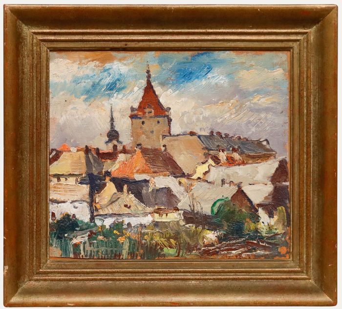Mid 20th Century Oil - Skyline View