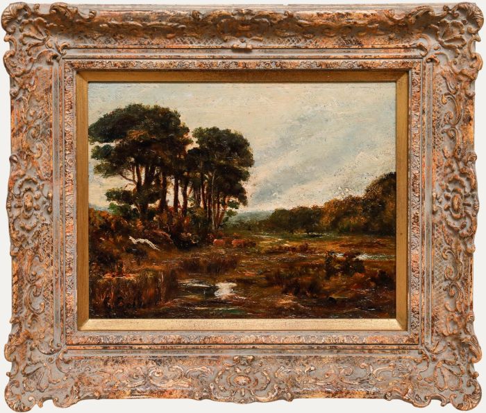 George Boyle - Framed Late 19th Century Oil, Cattle by the River