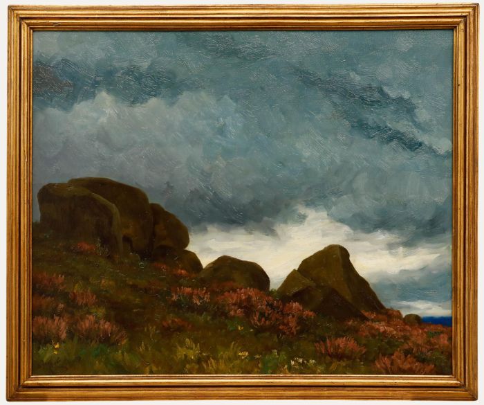 Walter von Bongé - Framed Early 20th Century Oil, Coastal Rocks