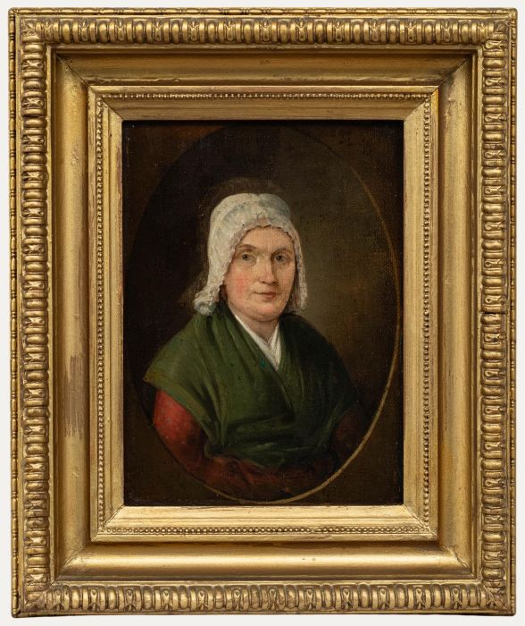 19th Century Oil - Lady in a Lace Bonnet