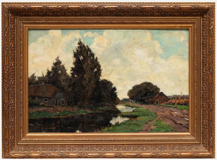 Jacob Lucas Jongsma - Early 20th Century Oil, Riverside Farm
