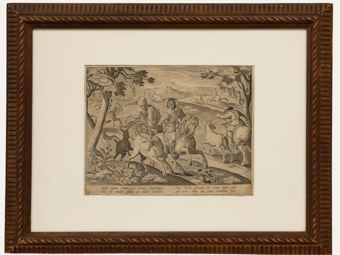 Karel van Mallery (1571–1635) after Jan van der Straet - Engraving, Deer Hunting