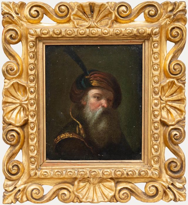Johann G. Trautmann - Framed 19th Century Oil, Man with Turban