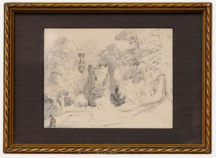 Early 19th Century Pen and Ink Drawing - Country Manor